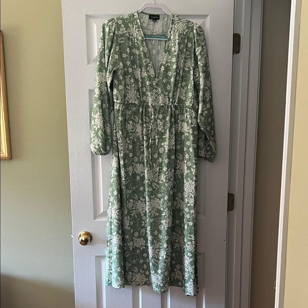 Summersalt Green Floral Long Sleeve Dress